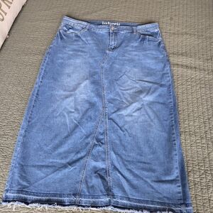 Inherit Classic Blue Midi Denim Skirt